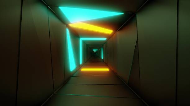 istock highly abstract design tunnel corridor with glowing light patterns 3d illustration wallpaper background 1192330994