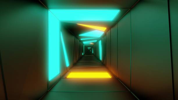 istock highly abstract design tunnel corridor with glowing light patterns 3d illustration wallpaper background 1192331023