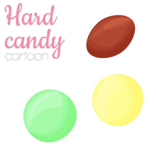 illustrations, cliparts, dessins animés et icônes de illustration d'isolement colorée de sucrerie dure, modèle de dessin animé art doux de clip de vecteur de bonbon. - hard candy candy mint wrapped