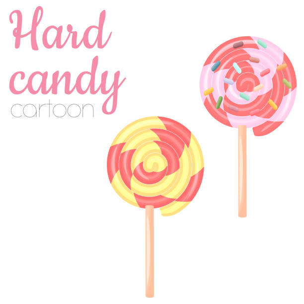 illustrations, cliparts, dessins animés et icônes de illustration d'isolement colorée de sucrerie dure, modèle de dessin animé art doux de clip de vecteur de bonbon. - hard candy candy mint wrapped