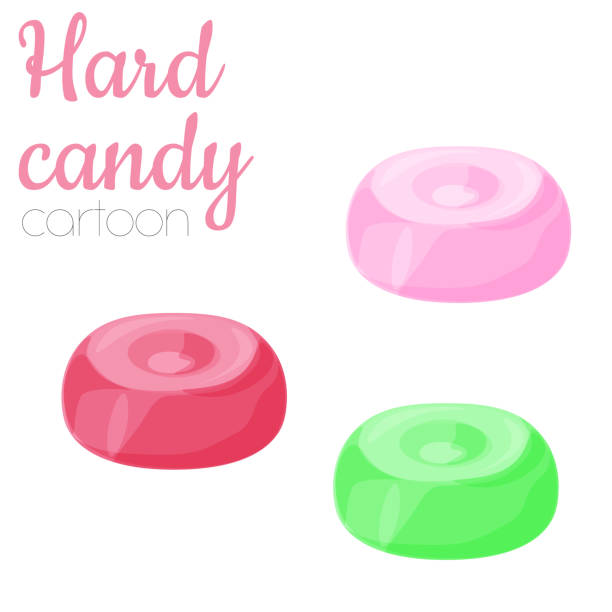 illustrations, cliparts, dessins animés et icônes de illustration d'isolement colorée de sucrerie dure, modèle de dessin animé art doux de clip de vecteur de bonbon. - hard candy candy mint wrapped