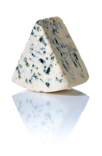 istock Soft blue cheese with mold isolated on white background. 1192335419