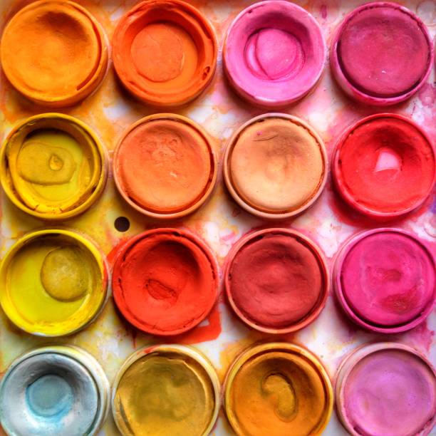 istock Watercolor paint tray palette close up 1192336059
