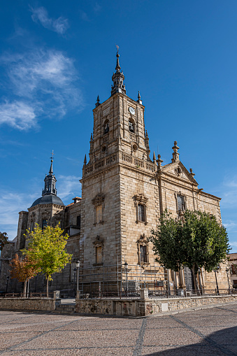 close-up of saint tomas apostle church in the city of orgaz. Toledo province. Castilla la Mancha community. Spain.