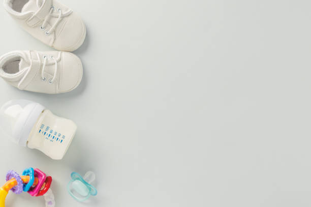 istock Baby care accessories flat lay 1192342300