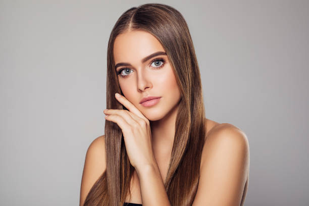 istock Beautiful woman with natural soft make-up 1192349303