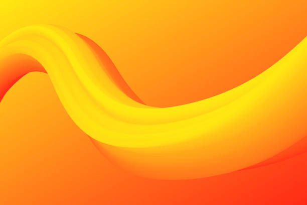 Fluid Abstract Design on Orange gradient background Modern and trendy background. Abstract design with a fluid, liquid, 3d and gradient color shape. This illustration can be used for your design, with space for your text (colors used: Yellow, Orange, Red). Vector Illustration (EPS10, well layered and grouped), wide format (3:2). Easy to edit, manipulate, resize or colorize. yellow background illustrations stock illustrations