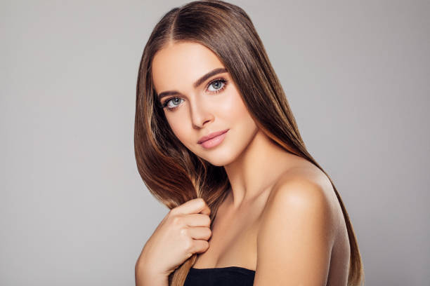 istock Beautiful woman with natural soft make-up 1192351485