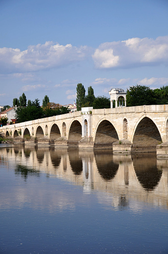 The historical Meriç Bridge in Edirne is the work of the architect Sinan