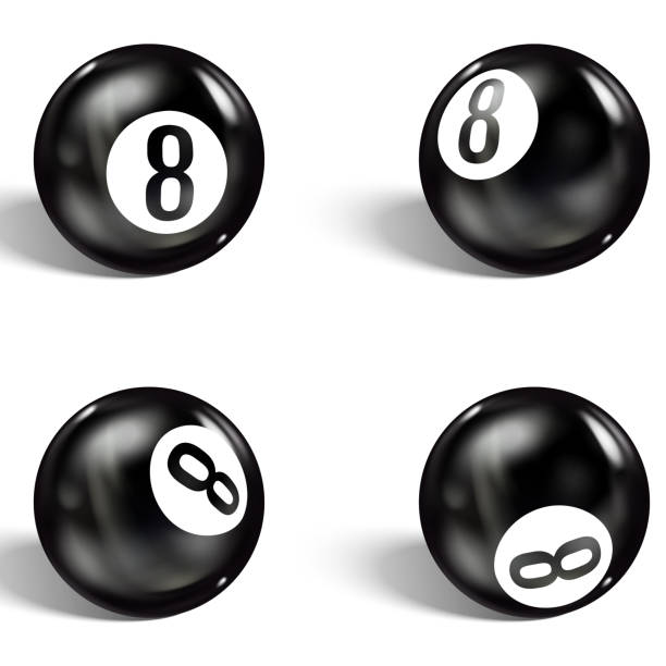 istock Set of realistic 8 ball. Isolated on a white background 1192355465