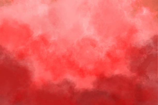 istock Watercolor Background - Hand-painted - Orange Red Brush Strokes 1192365065
