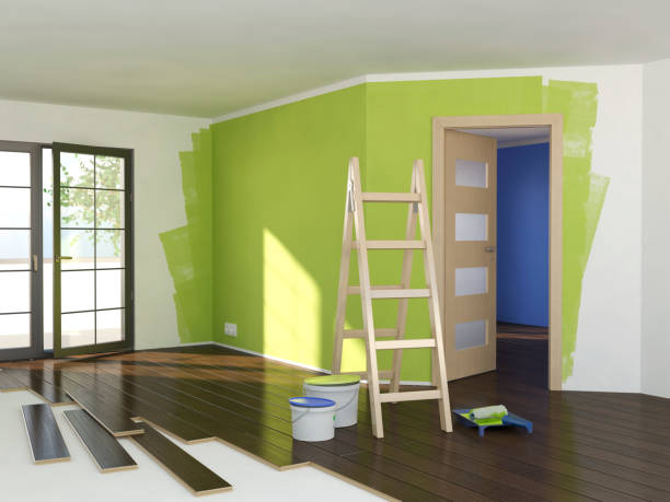 istock Apartment repair, lader and paints 1192368515