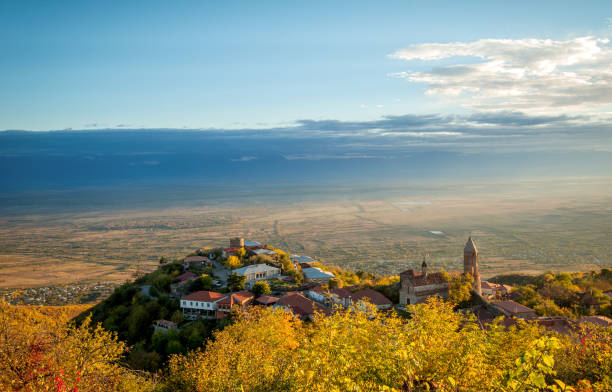 Alazan valley, Signagi, Georgia Alazan valley, popular hill, landscape Signagi, Georgia kakheti georgia stock pictures, royalty-free photos & images