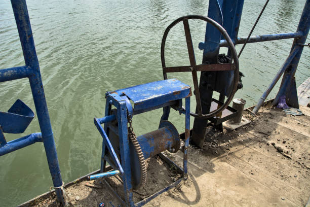istock The mechanism on the scaffold on the river 1192376143