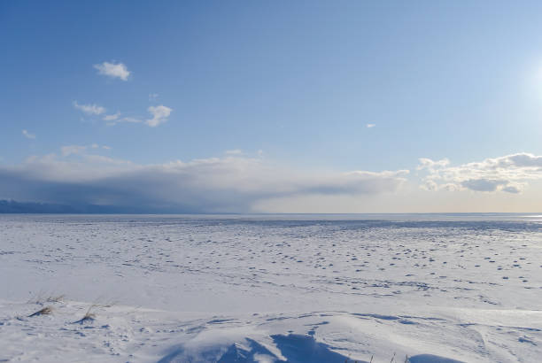 Freezing Winter Ocean Landscape stock photo
