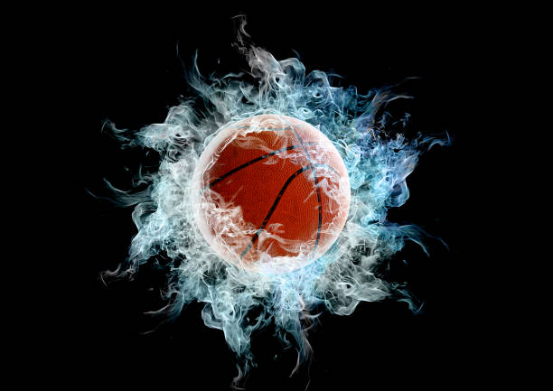 abstract basketball - fire heat ornate dirty imagens e fotografias de stock