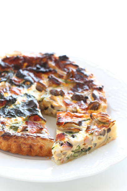 istock Shimeji mushroom and spinach quiche 1192385064