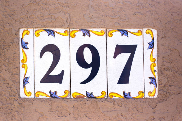 istock Colorful Ceramic Number 297 Street Address Tile 1192390720