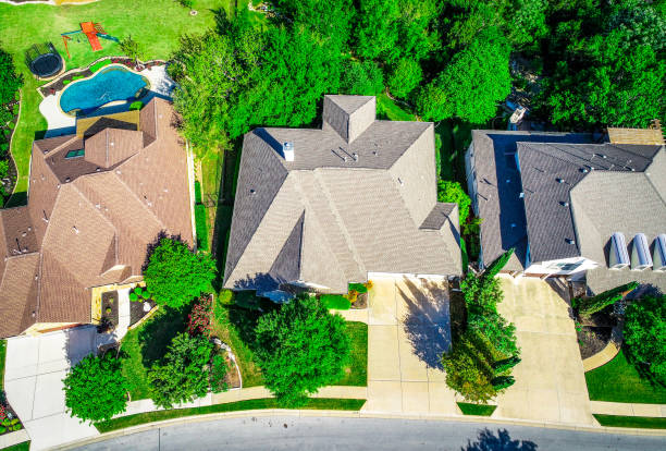 istock Real Estate looking straight down drone angle 1192391338