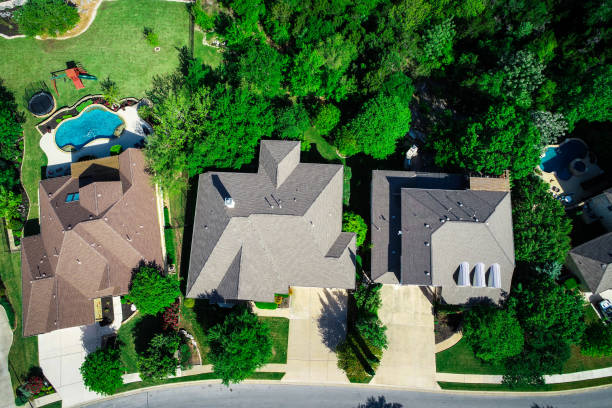 istock Real Estate luxury homes straight down drone angle 1192391535