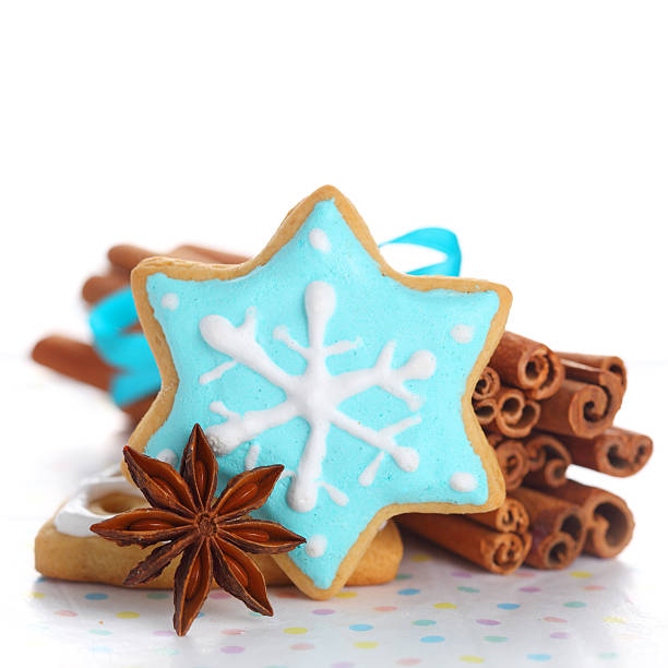 istock Christmas cookies with cinnamon and anise on white isolated back 119239362