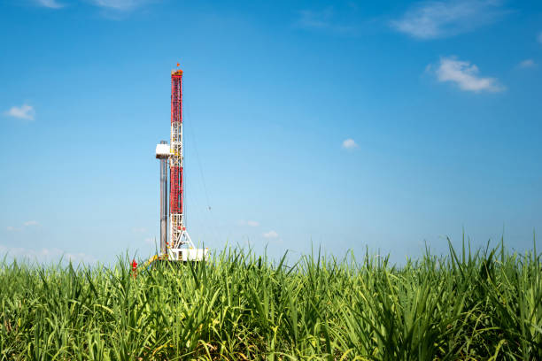 istock Drilling rig in oil field industrial. 1192394136