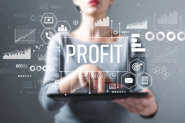 istock Profit with woman using a tablet 1192398495