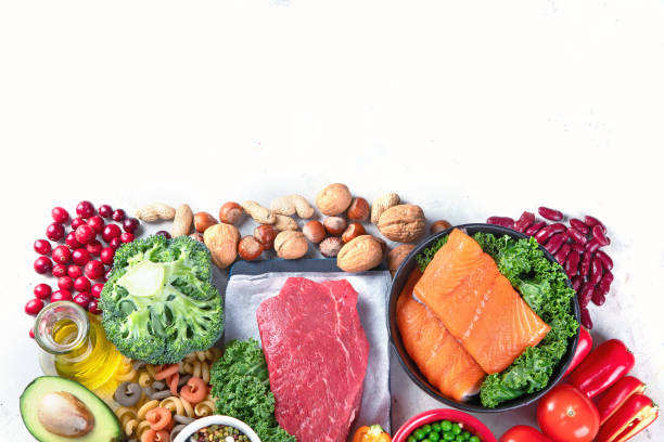 istock Balanced diet food background. 1192417124