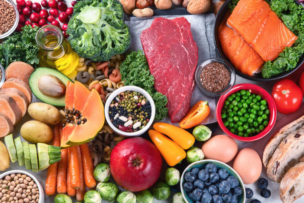 istock Balanced diet food background. 1192417129