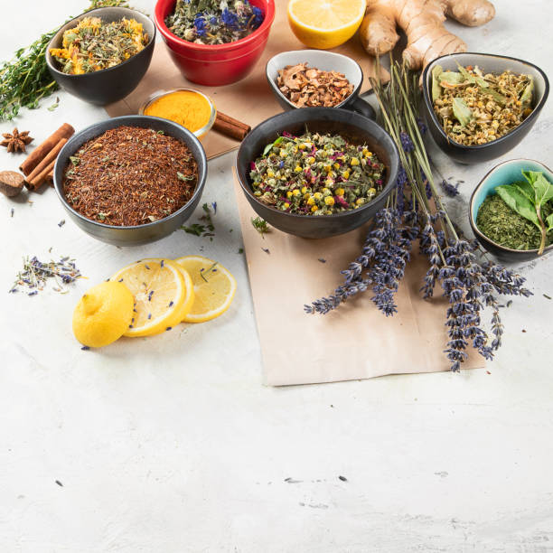 istock Different kinds of herbal tea. 1192417161