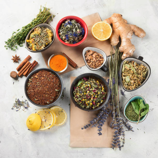 istock Different kinds of herbal tea. 1192417163