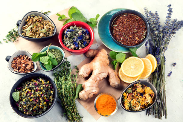 istock Different kinds of herbal tea. 1192417168