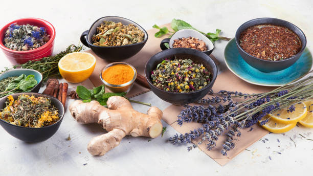 istock Different kinds of herbal tea. 1192417188