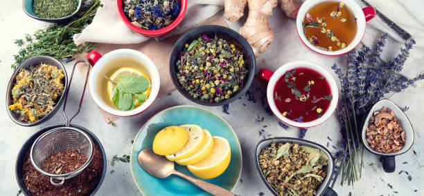 istock Different kinds of herbal tea. 1192417245