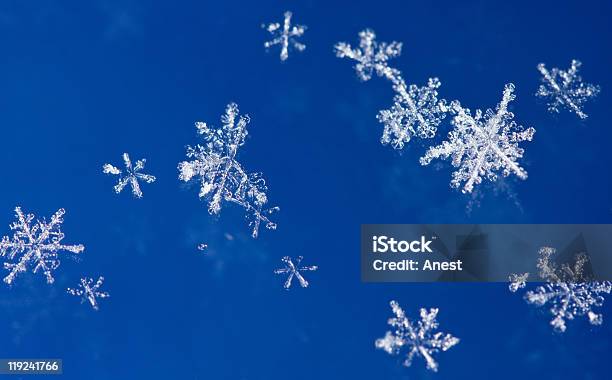 Xmas Snowflakes Background Stock Photo - Download Image Now - Backgrounds, Blue, Close-up