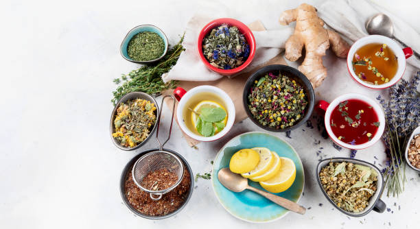 istock Different kinds of herbal tea. 1192417783