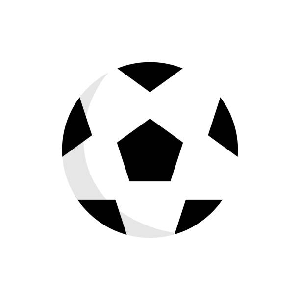 футбол мяч вектор значок плоский стиль иллюстрации для веб, мобильных устройств, приложений и графического дизайна. - football stock illustrations