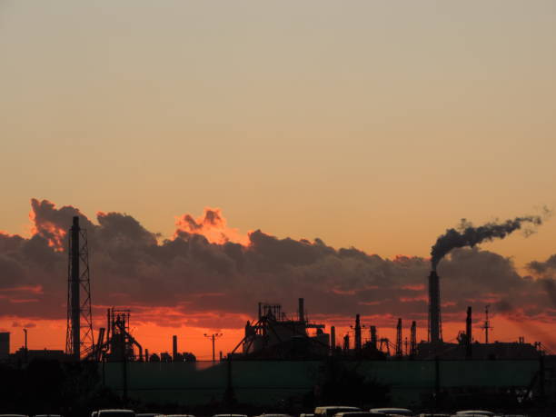 istock Sunset above the Tokyo bay. Refineries against dramatic sky. 1192431302