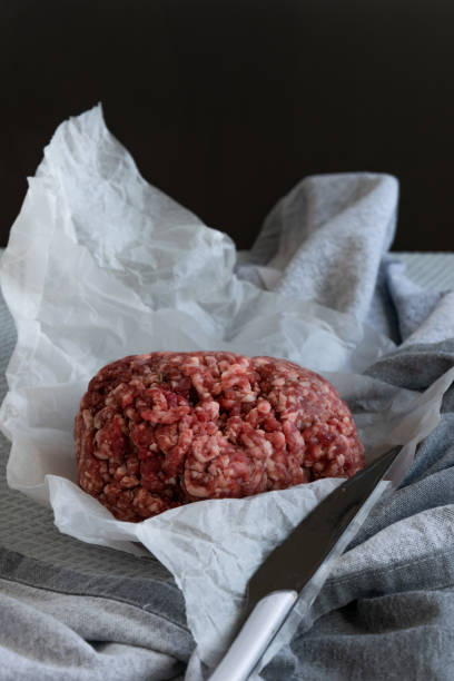istock Uncooked ground meat, Homemade minced beef, protein ingredient 1192431399