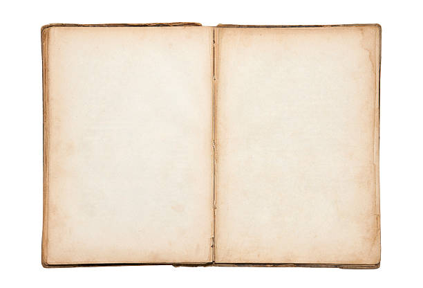 Open old blank book with clipping path  old book stock pictures, royalty-free photos & images