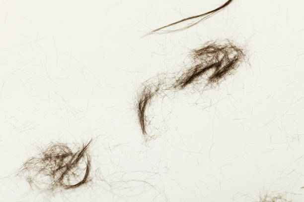 istock Dark hair pieces on white floor 1192437951