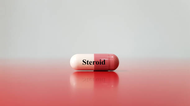 стероидный препарат с четким фоном пространства копирования. стероидные препараты, используемые для лечения воспалительных или аутоиммун - rheumatic стоковые фото и изображения