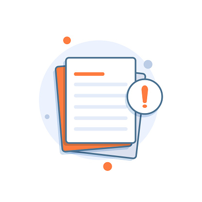 Document with alert or error notification bubble