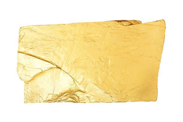 istock Gold stone nugget isolated on white background 1192449542
