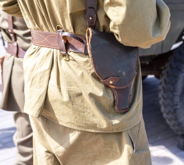 istock Vintage leather holster on the belt 1192454178