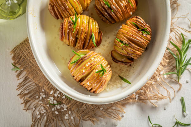 istock Warm Hasselback made with salt and rosemary 1192454637
