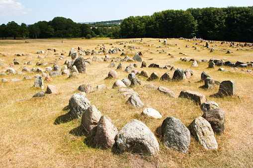 The old viking cemetery in Aalborg in Denmark, called Lindholm Høje. Serves as a free time park for the people and tourists.