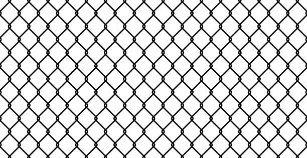 ilustraciones, imágenes clip art, dibujos animados e iconos de stock de vector de valla sin costuras - safety fence