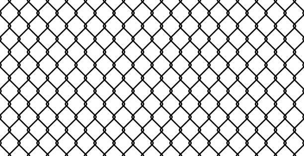 бесшовный вектор забора - металлическая решётка stock illustrations