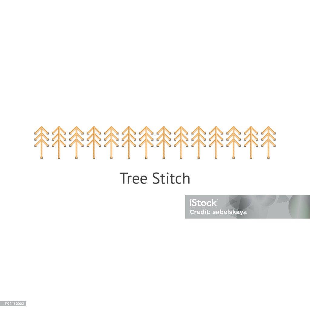 Tree Thread Designs Tree Thread Stitch Seamless Brush For Design The Vector Illustration ...